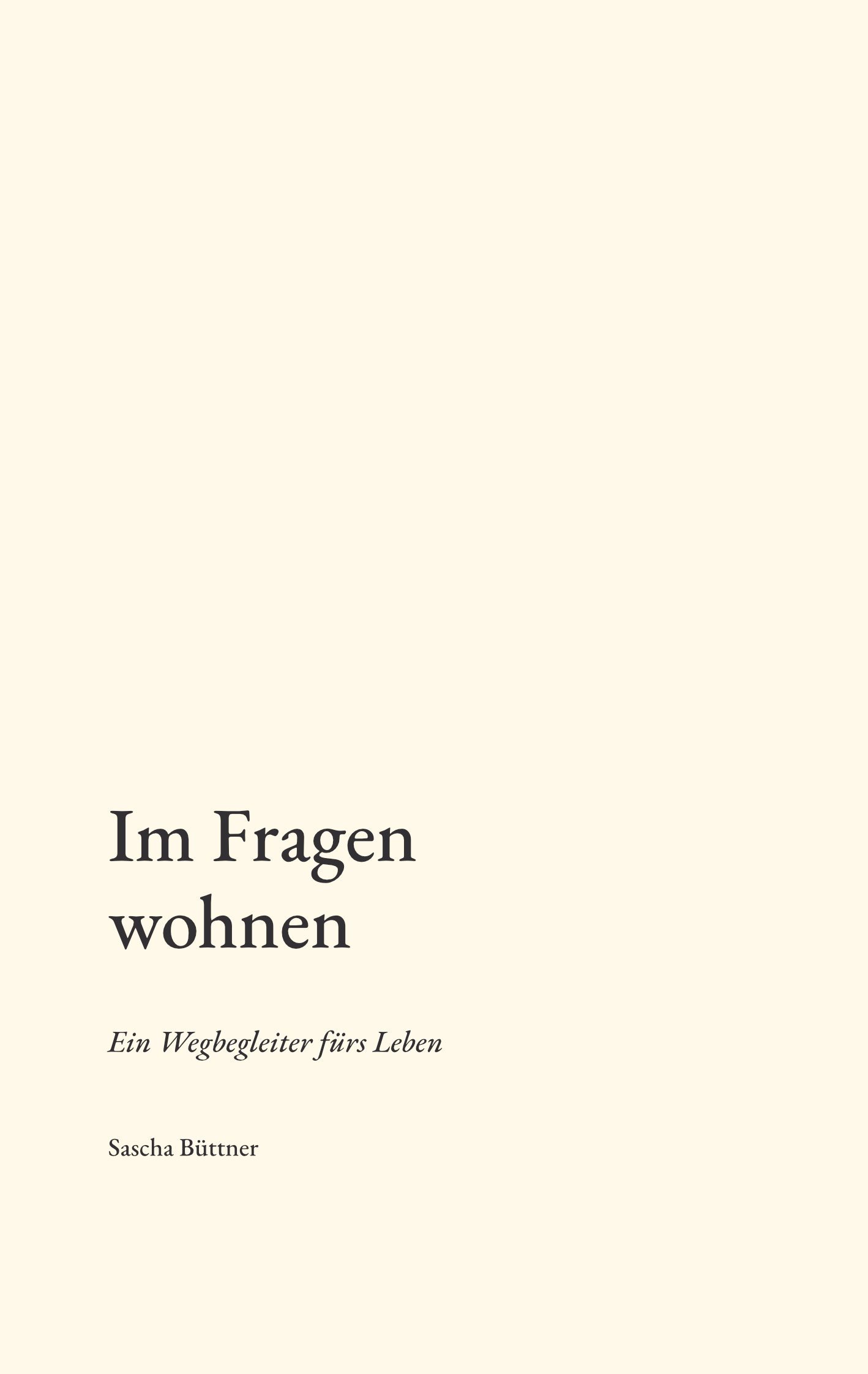 Ein Buch ohne Antworten. 52 Fragen für 52 Wochen, lose strukturiert nach den fünf chinesischen Wandlungsphasen. Dazu Fragmente über Stille, Körper, Symbole und die Kunst des Verweilens.
Geschrieben über Jahre. Zwischen Coaching-Praxis und Dao, zwischen Systemtheorie und Schweigen. Ein Versuch, das Fragen selbst bewohnbar zu machen.